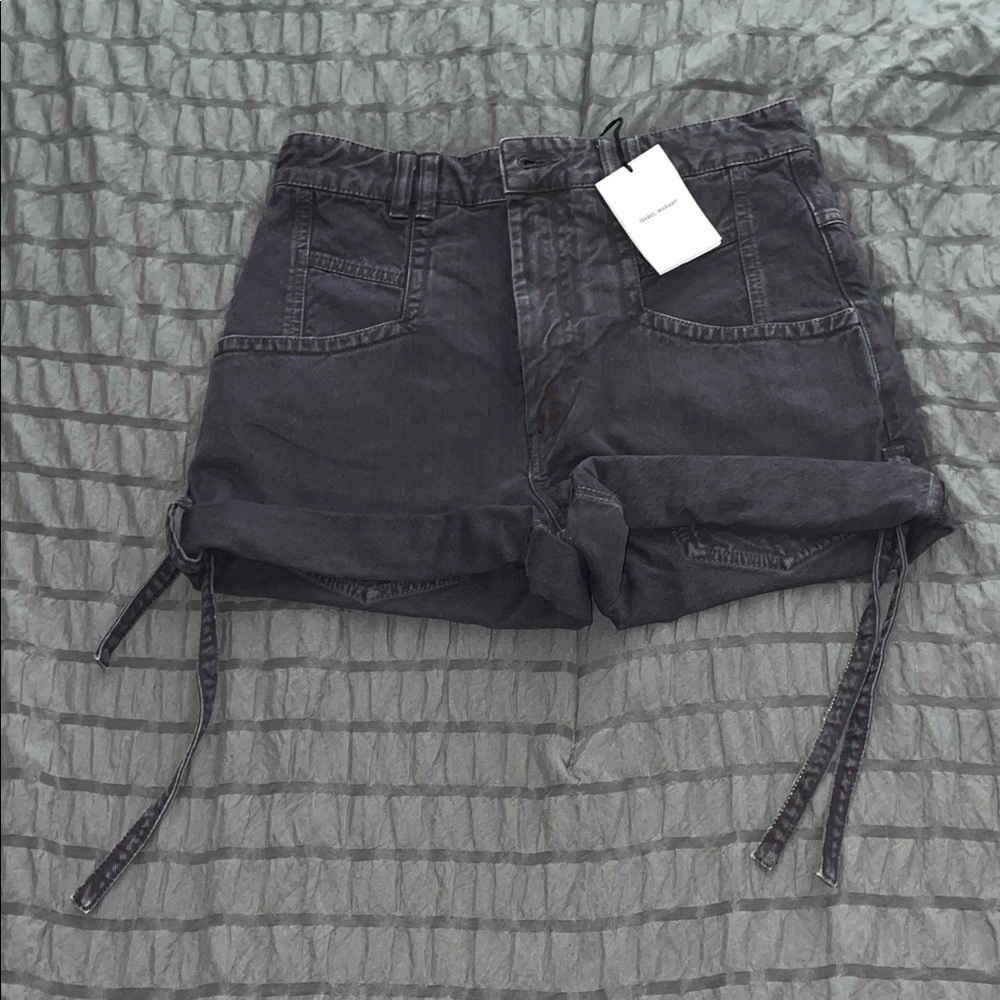 Rare Isabel Marant Black Nasqui Denim Shorts Size 36 / US 4